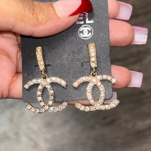 Gold Crystal Drop Earrings